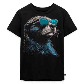 Otter Sonnenbrille - Kinder Premium Bio T-Shirt - Schwarz - Vorne - Mikhail (115cm)
