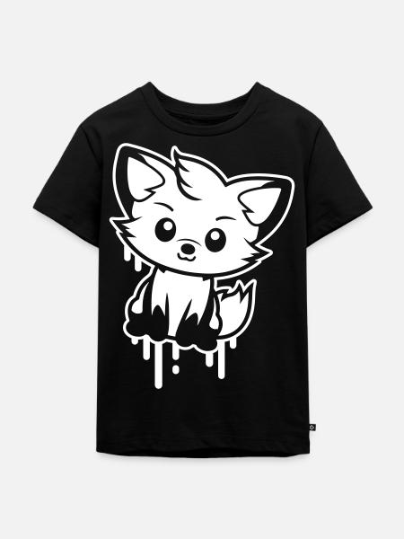 Fuchs Comic - Kinder Premium Bio T-Shirt - Schwarz