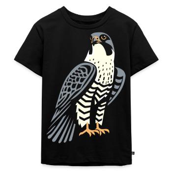 Faucon pèlerin Fauconnerie Oiseaux de proie - T-shirt Premium bio Enfant - noir - Devant - Mikhail (115cm)