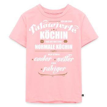 Tätowierte Köchin ist besser! Köchin mit Tattoos. - Kinder Premium Bio T-Shirt - Rosa - Vorne - AI Model Kid Female (0cm)