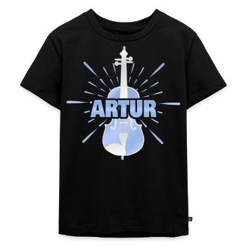 Vorname Artur - Kinder Premium Bio T-Shirt - Schwarz - Vorne - Mikhail (115cm)