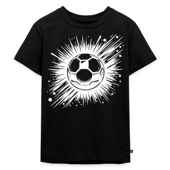 Krasser Fußball Schuss Verein Logo - Kinder Premium Bio T-Shirt - Schwarz - Vorne - Mikhail (115cm)