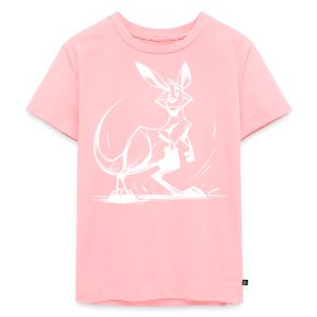 Dessin au crayon kangourou australien - T-shirt Premium bio Enfant - rose - Devant - AI Model Kid Female (0cm)