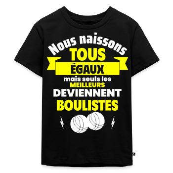 Nous naissons égaux boulistes, fête des pères - T-shirt Premium bio Enfant - noir - Devant - Mikhail (115cm)