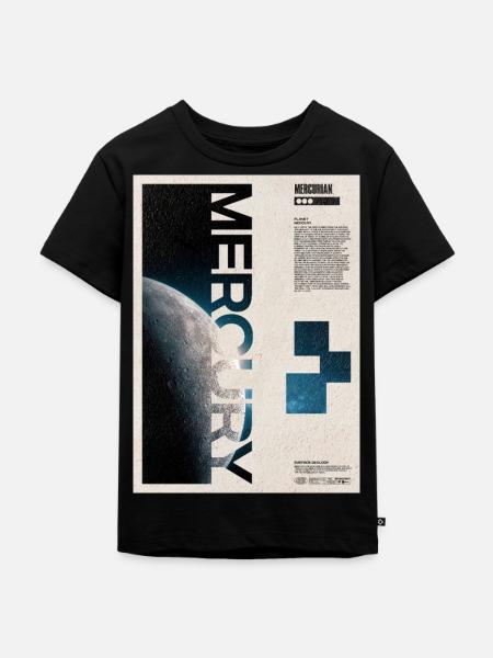Merkur-Umlaufbahn-Poster - Kinder Premium Bio T-Shirt - Schwarz