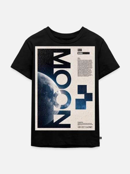 Mondbahn-Typografie-Poster - Kinder Premium Bio T-Shirt - Schwarz
