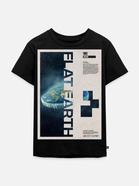 Flacherde-Theorie Moderne Kunst - Kinder Premium Bio T-Shirt - Schwarz