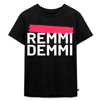 Remmidemmi Shirt - Kinder Premium Bio T-Shirt - Schwarz - Vorne - Mikhail (115cm)