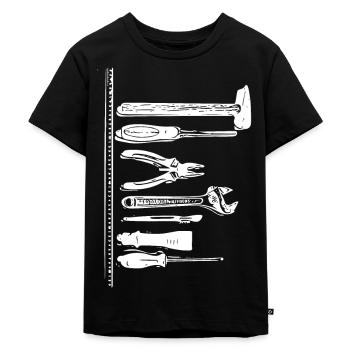 Werkzeug Silhouette Handwerk - Kinder Premium Bio T-Shirt - Schwarz - Vorne - Mikhail (115cm)