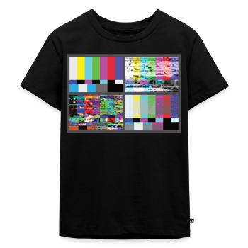 Grand test photo TV 80s 90s rétro design vintage - T-shirt Premium bio Enfant - noir - Devant - Mikhail (115cm)