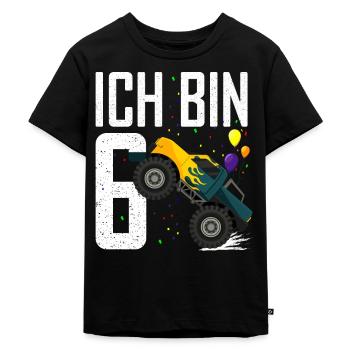 6. Geburtstag Junge 6 Jahre Monster Truck - Kinder Premium Bio T-Shirt - Schwarz - Vorne - Mikhail (115cm)