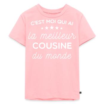 C'est moi qui ai la meilleur Cousine du monde - T-shirt Premium bio Enfant - rose - Devant - AI Model Kid Female (0cm)