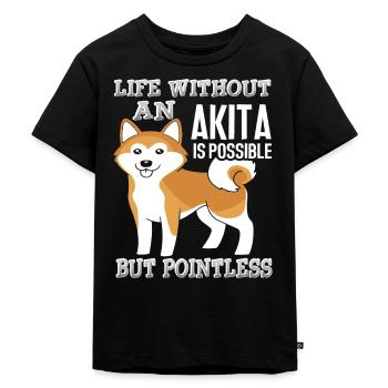 La vie sans chemise Akita - T-shirt Premium bio Enfant - noir - Devant - Mikhail (115cm)