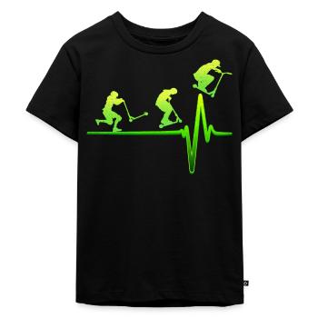 Stunt scooter ECG coeur battement de cœur cadeau de trottinette - T-shirt Premium bio Enfant - noir - Devant - Mikhail (115cm)