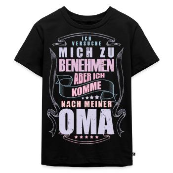 Oma Enkel Geschenk - Kinder Premium Bio T-Shirt - Schwarz - Vorne - Mikhail (115cm)