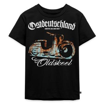Simson Schwalbe - Ostdeutschland Oldskool - Kinder Premium Bio T-Shirt - Schwarz - Vorne - Mikhail (115cm)
