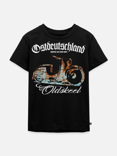 Simson Schwalbe - Ostdeutschland Oldskool - Kinder Premium Bio T-Shirt - Schwarz