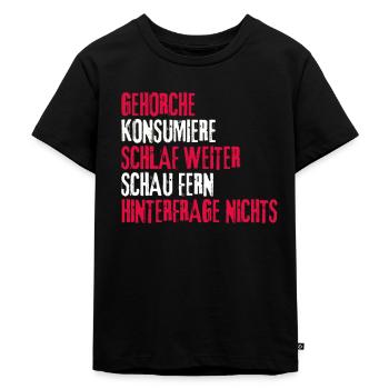 Grundrechte Politik Staat Demokratie grundgesetz - Kinder Premium Bio T-Shirt - Schwarz - Vorne - Mikhail (115cm)