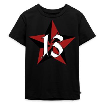 13 - Star - Tatouage - Rockabilly - T-shirt Premium bio Enfant - noir - Devant - Mikhail (115cm)