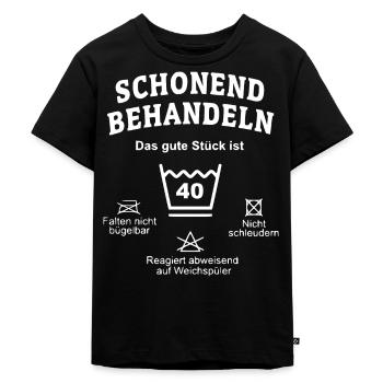 Anniversaire 40 - drôle d’instructions de lavage idée cadeau - T-shirt Premium bio Enfant - noir - Devant - Mikhail (115cm)