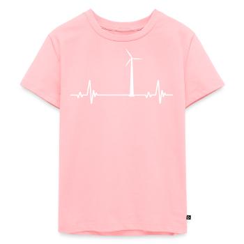 Wind turbine Herzschlag - Kids Premium Organic T-Shirt - rose - Front - AI Model Kid Female (0cm)
