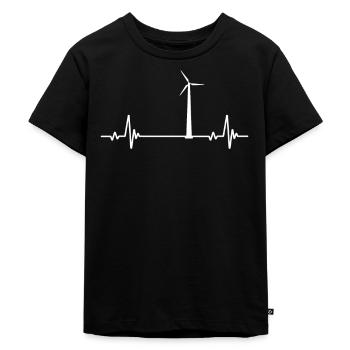 Wind turbine Herzschlag - Kids Premium Organic T-Shirt - black - Front - Mikhail (115cm)