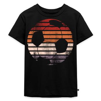 Fußball retro - Kinder Premium Bio T-Shirt - Schwarz - Vorne - Mikhail (115cm)