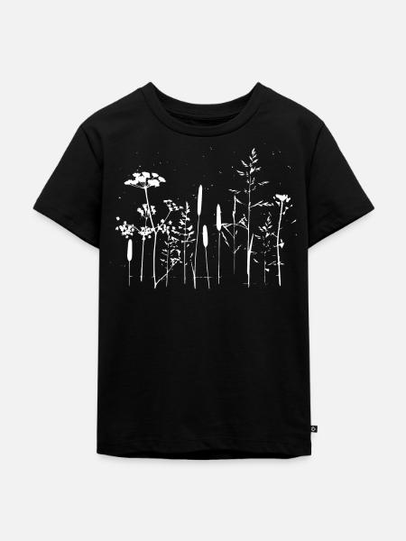Botanische Gräser - Natur - Floral - Kinder Premium Bio T-Shirt - Schwarz