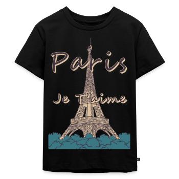 Paris Je Taime Tour Eiffel Paris France - T-shirt Premium bio Enfant - noir - Devant - Mikhail (115cm)