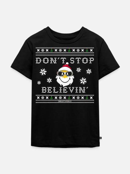 SmileyWorld Weihnachtsmann Mit Sonnenbrille - Kinder Premium Bio T-Shirt - Schwarz