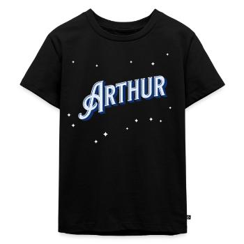 Noms Arthur personnalisés - T-shirt Premium bio Enfant - noir - Devant - Mikhail (115cm)