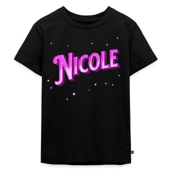 Nicole Namen personalisiert - Kinder Premium Bio T-Shirt - Schwarz - Vorne - Mikhail (115cm)
