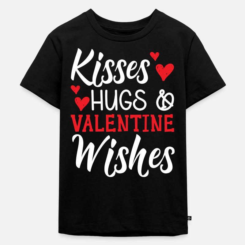Puss kramar och alla hjärtans dag - Ekologisk premium-T-shirt barn - svart