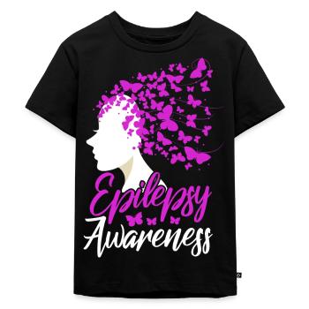 Epilepsy Awareness - Kids Premium Organic T-Shirt - black - Front - Mikhail (115cm)