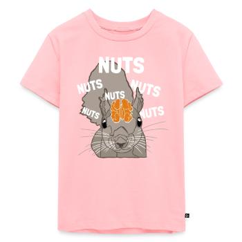 Nuts Brain Fuchshörnchen Grauhörnchen Squirrel - Kinder Premium Bio T-Shirt - Rosa - Vorne - AI Model Kid Female (0cm)