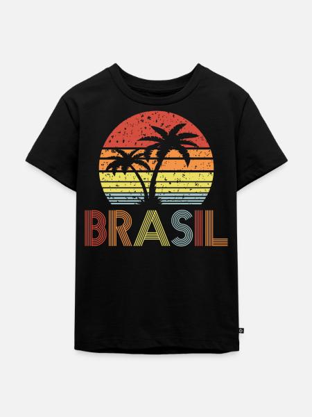 Brasil - Kinder Premium Bio T-Shirt - Schwarz