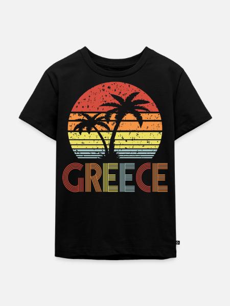 Greece - Kinder Premium Bio T-Shirt - Schwarz