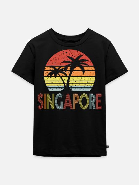 Singapore - Kinder Premium Bio T-Shirt - Schwarz