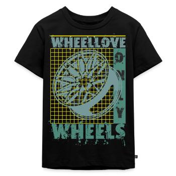 Felge mit Gitter - Kinder Premium Bio T-Shirt - Schwarz - Vorne - Mikhail (115cm)