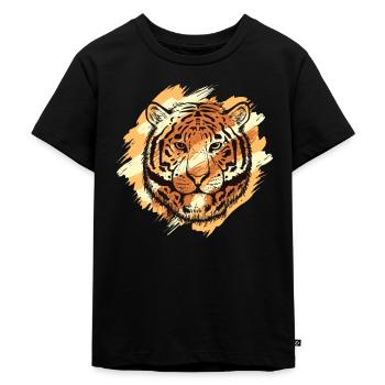 Königstiger Wildkatze Raubkatze Sibirischer Tiger - Kinder Premium Bio T-Shirt - Schwarz - Vorne - Mikhail (115cm)