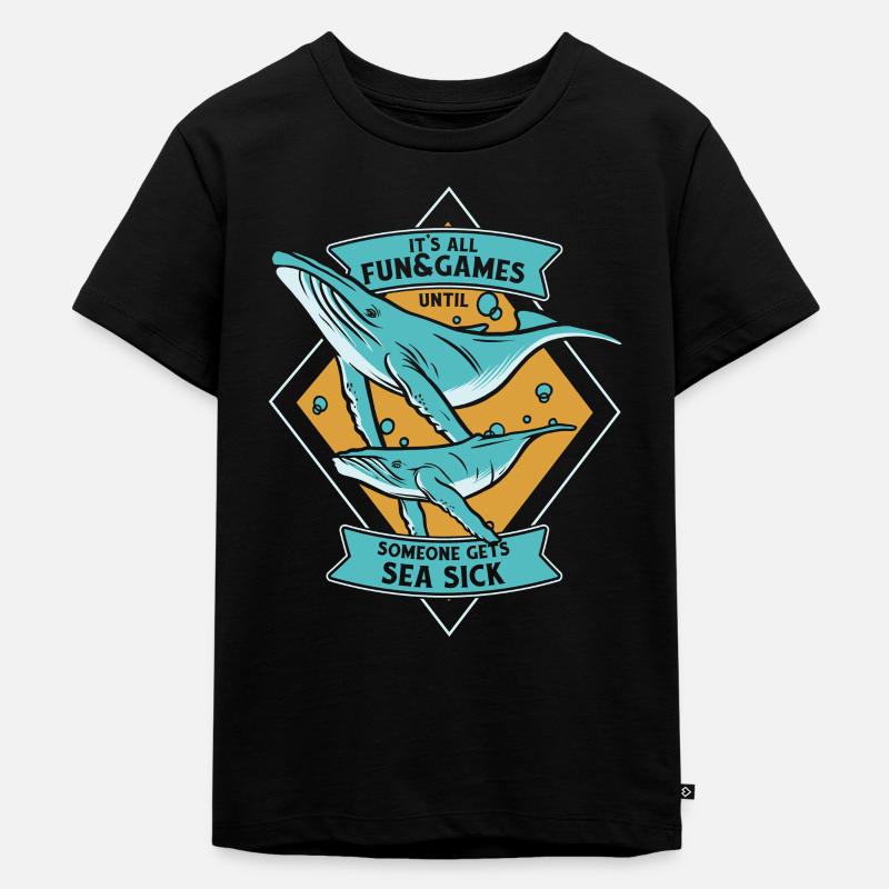 Jusqu’à ce que quelqu’un attrape le mal de mer Cetacea Cachalot - T-shirt Premium bio Enfant - noir