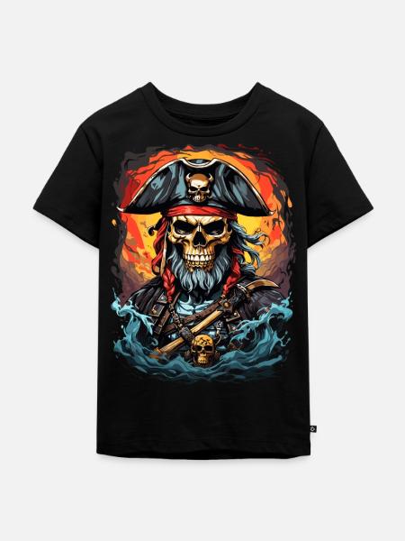 Piratenabenteuer: Gruselige Seeräuber - Kinder Premium Bio T-Shirt - Schwarz