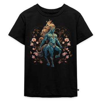 Zentaur Fabelwesen Griechische Mythologie - Kinder Premium Bio T-Shirt - Schwarz - Vorne - Mikhail (115cm)