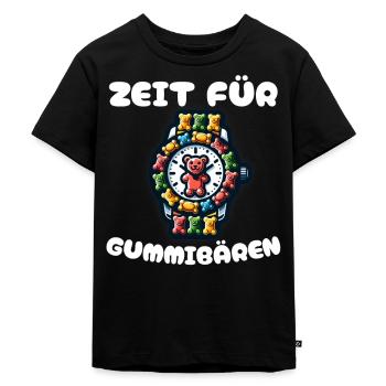 Zeit für Gummibärchen - Kinder Premium Bio T-Shirt - Schwarz - Vorne - Mikhail (115cm)