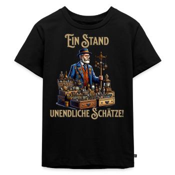 Flea Market, Junk Sellers, Antique Dealers - Kids Premium Organic T-Shirt - black - Front - Mikhail (115cm)