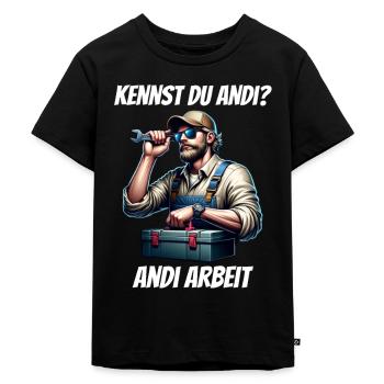 Do you know Andi An die Arbeit - Kids Premium Organic T-Shirt - black - Front - Mikhail (115cm)