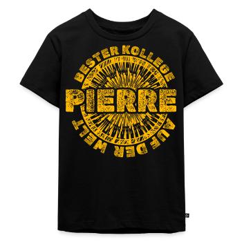 Geschenk für Pierre - Kinder Premium Bio T-Shirt - Schwarz - Vorne - Mikhail (115cm)