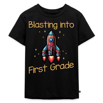 Blasting Into First Grade - Kids Premium Organic T-Shirt - black - Front - Mikhail (115cm)
