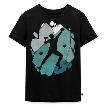 Escalade de bloc Enfants Hommes Garçons Escalade - T-shirt Premium bio Enfant - noir - Devant - Mikhail (115cm)