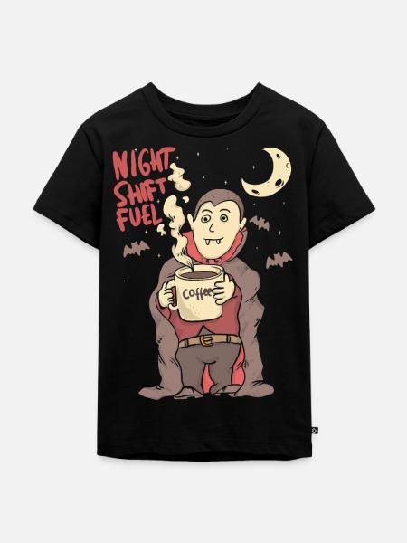night shift fuell - draculla coffee - Kinder Premium Bio T-Shirt - Schwarz